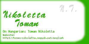 nikoletta toman business card